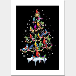 Birds Christmas Tree Posters and Art